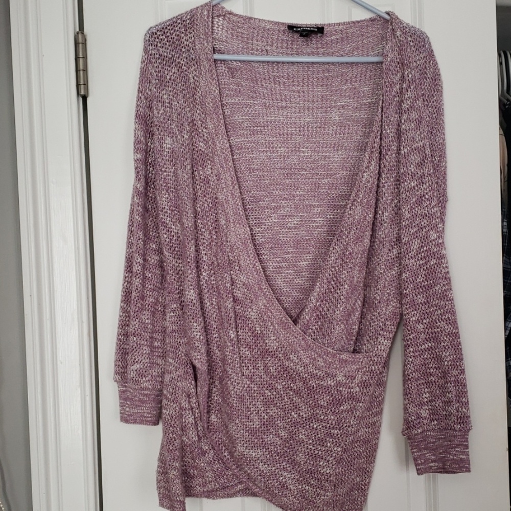 Long wrap sweater
